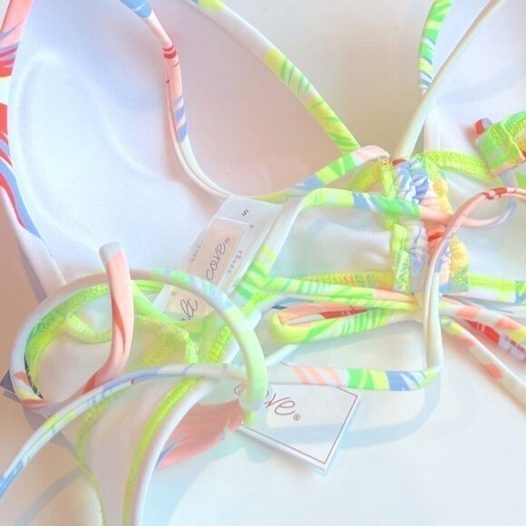 Salt + Cove Juniors' Hibiscus Garden Molded Push-up long line Bikini Top Swim S - Picture 13 of 13